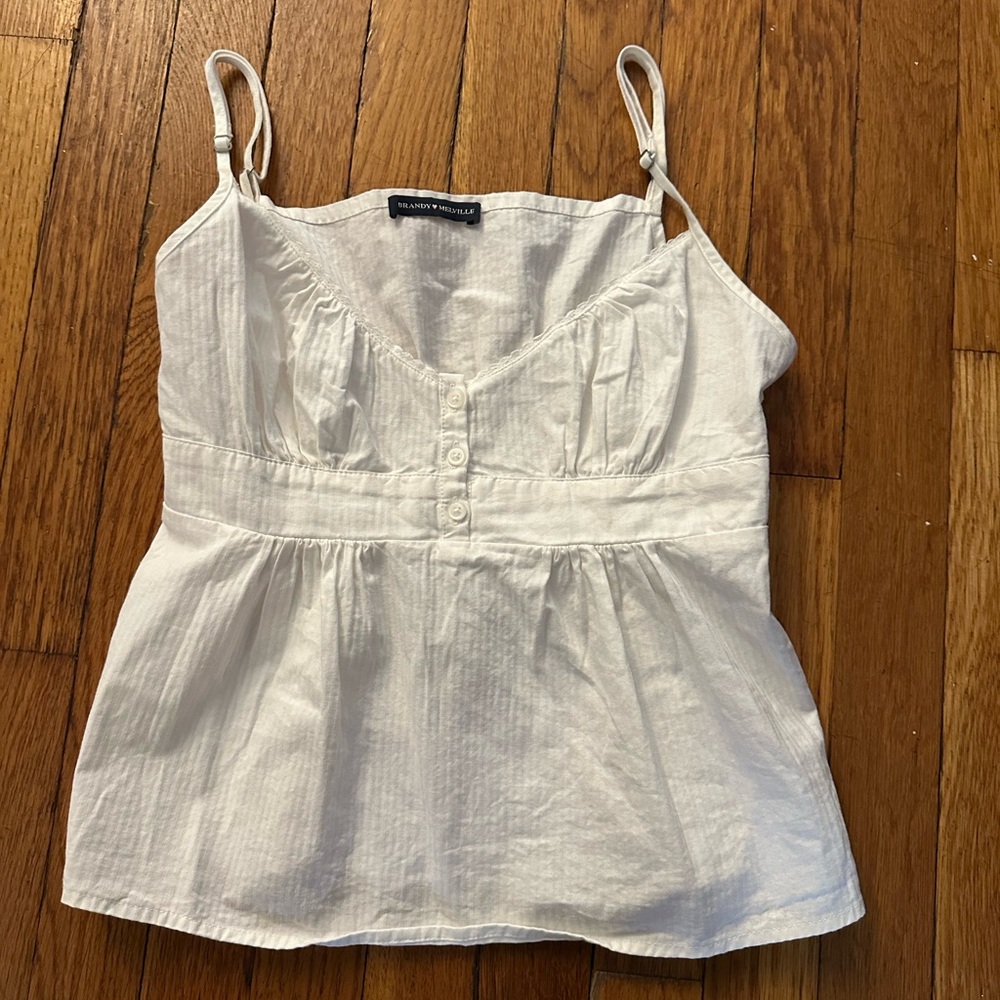 Brandy Melville White Peplum Camisole